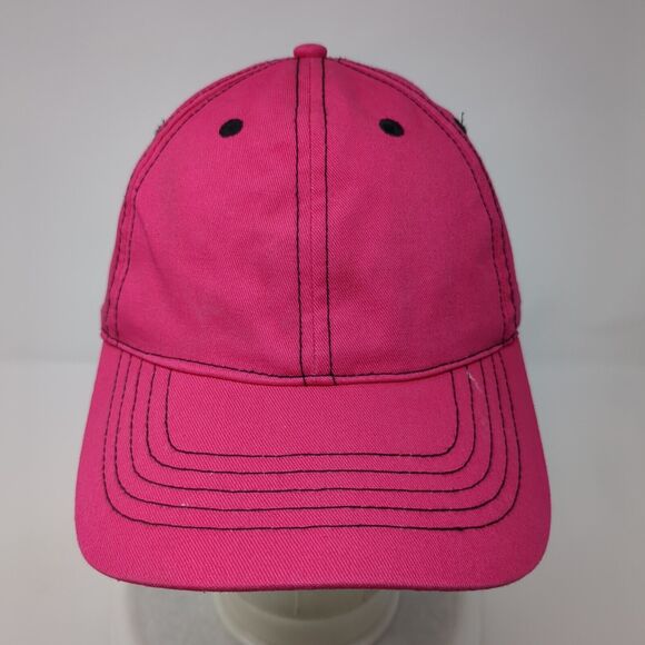 Unbranded Strapback Hat Pink One Size Adjustable Vented Holes 6 Panel Blank - Picture 2 of 11